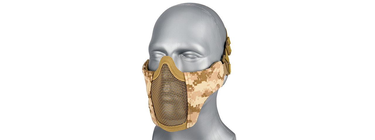 G-FORCE STEEL MESH NYLON LOWER FACE MASK (DESERT DIGITAL) - Click Image to Close