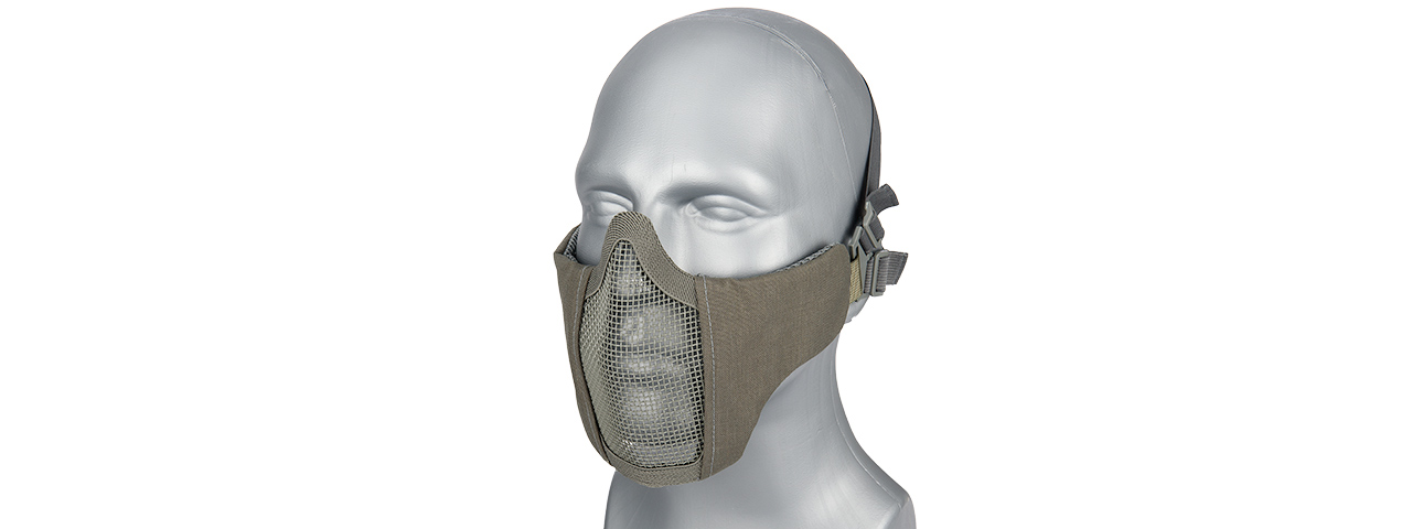 G-FORCE STEEL MESH NYLON LOWER FACE MASK (GRAY) - Click Image to Close