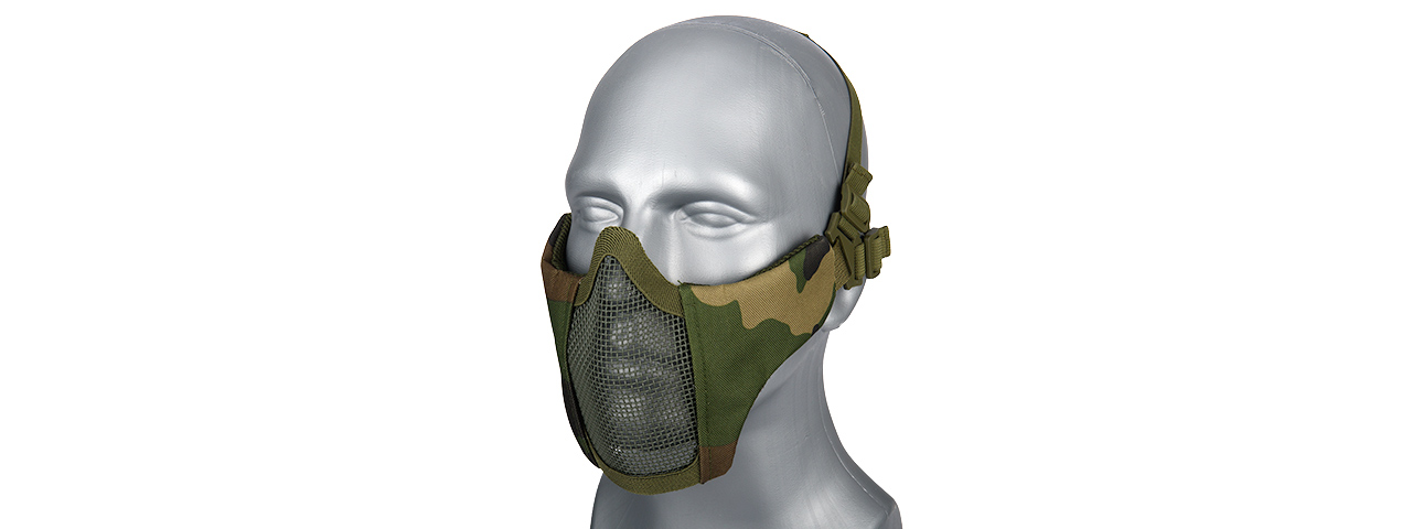 AC-642W WOSPORT STEEL MESH NYLON LOWER FACE MASK (WOODLAND) - Click Image to Close