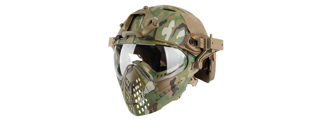 G-FORCE PILOTEER FAST HELMET ADAPTER FACE MASK - CAMO - Click Image to Close