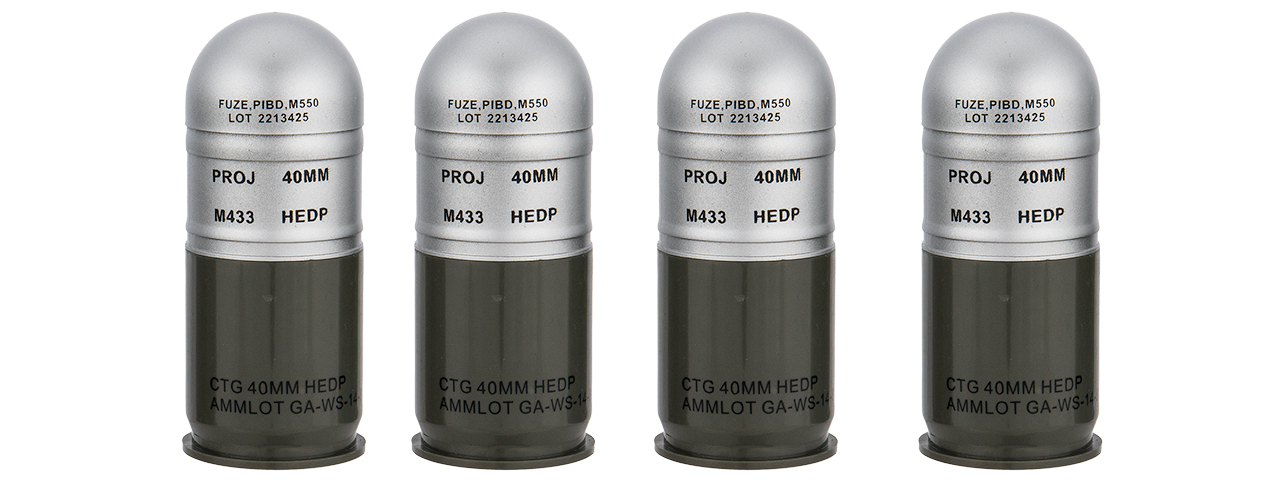 AC-7987 M433HE-1 DUMMY AIRSOFT GRENADE CARTRIDGES (SILVER) - Click Image to Close