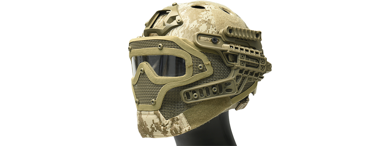 G-FORCE G4 SYSTEM NYLON BUMP HELMET MASK W/ GOGGLES - DESERT DIGITAL - Click Image to Close