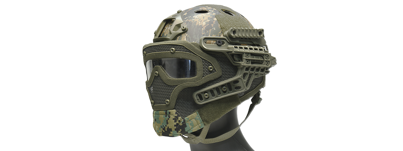 G-FORCE TACTICAL G4 SYSTEM BUMP HELMET MASK W/ GOGGLES (WOODLAND DIGITAL) - Click Image to Close