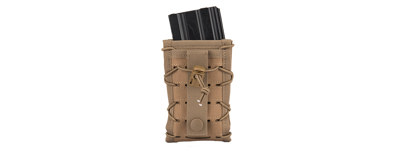 AC-877T SINGLE HIGH SPEED M4 MOLLE MAGAZINE POUCH (TAN) - Click Image to Close