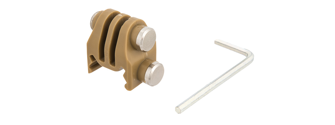 AC-879T GOPRO ATTACHMENT FOR 20MM PICATINNY RAILS (TAN) - Click Image to Close