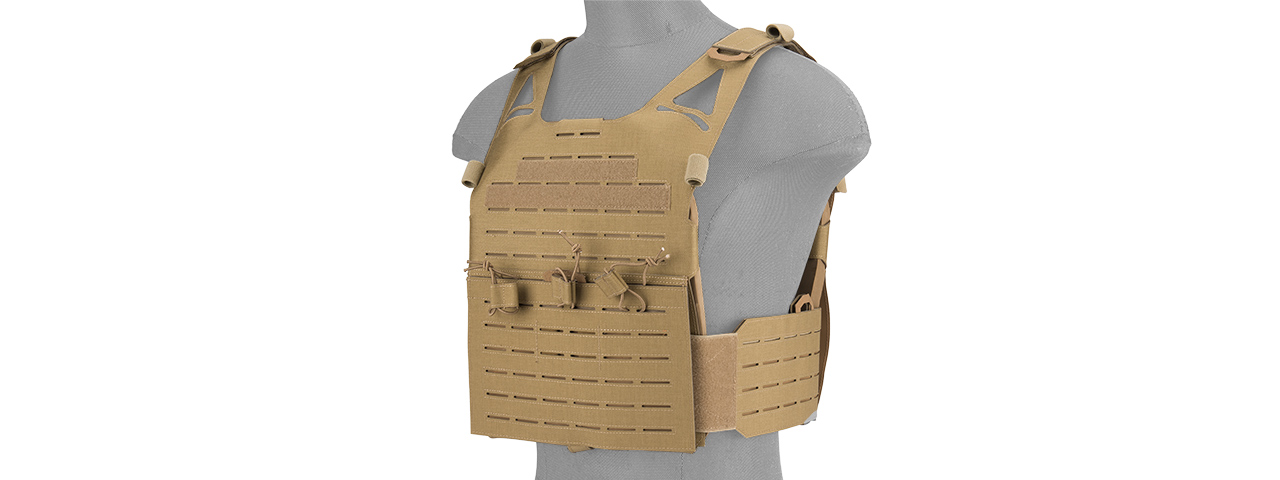 G-FORCE LASER CUT FULL HYPALON MOLLE TACTICAL VEST (TAN) - Click Image to Close