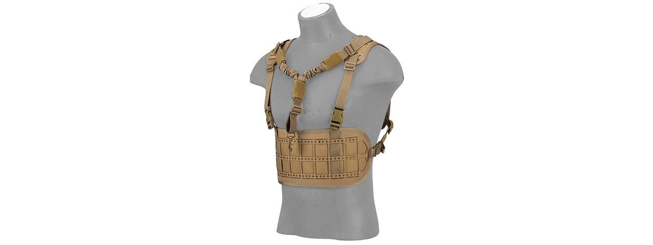 AC-882T LASER CUT AIRSOFT CHEST RIG W/ SLING (TAN) - Click Image to Close