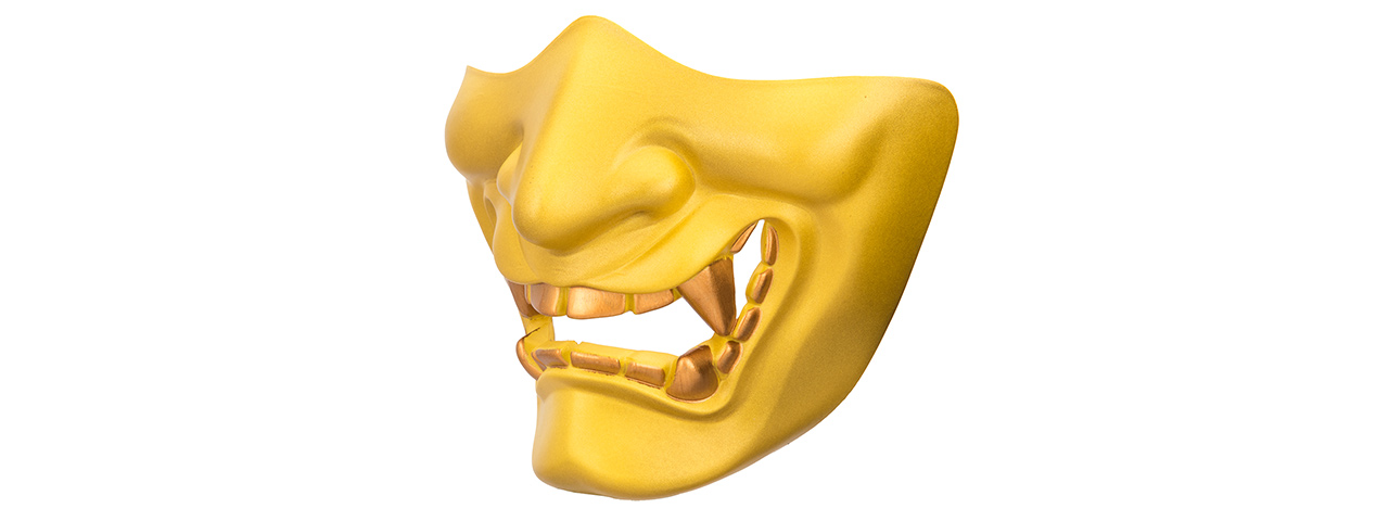 G-FORCE YOKAI OGRE HALF FACE MASK W/ SOFT PADDING (GOLD) - Click Image to Close