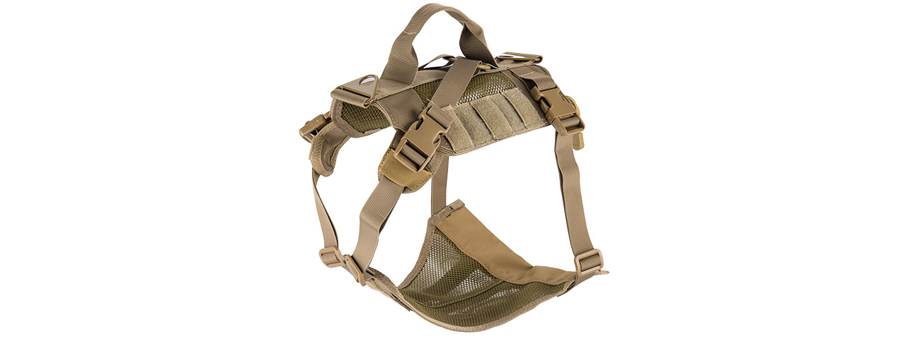 AC-884T MESH ADJUSTABLE TACTICAL DOG VEST (TAN) - Click Image to Close