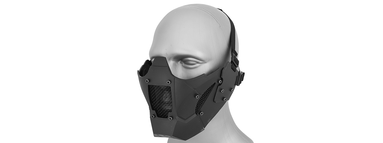 AC-885B ADJUSTABLE RETRO MECHA HALF FACE MASK (BLACK) - Click Image to Close