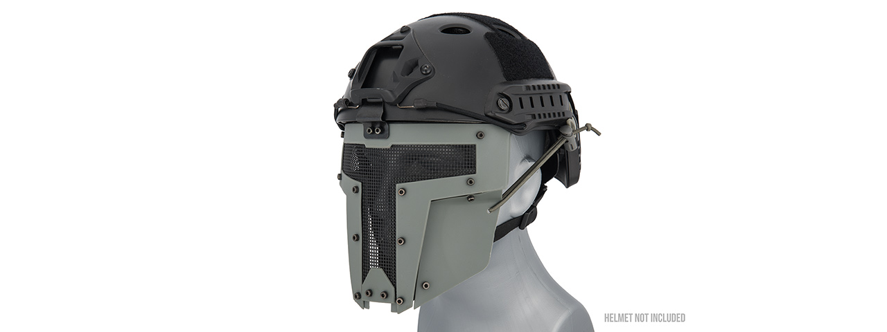 G-FORCE ADJUSTABLE T-SHAPED MESH FULL FACE MASK (GRAY) - Click Image to Close