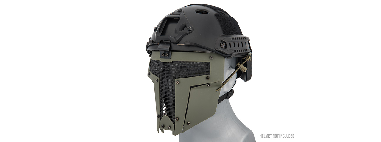 AC-886G ADJUSTABLE T-SHAPED MESH FULL FACE MASK (OD GREEN) - Click Image to Close