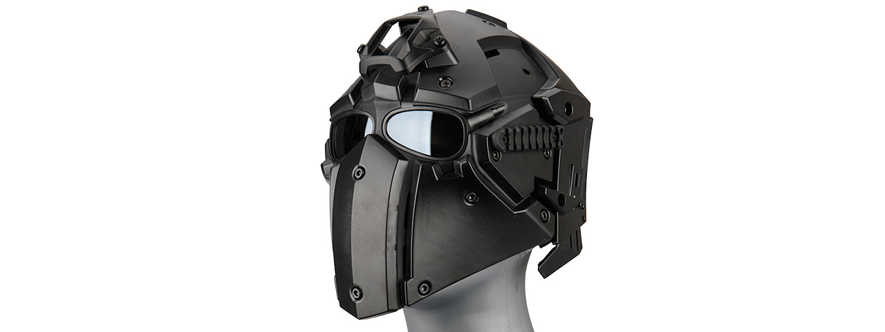 AC-892BB WOSPORT TACTICAL HELMET W/ NVG & TRANSFER BASE (BLACK) - Click Image to Close