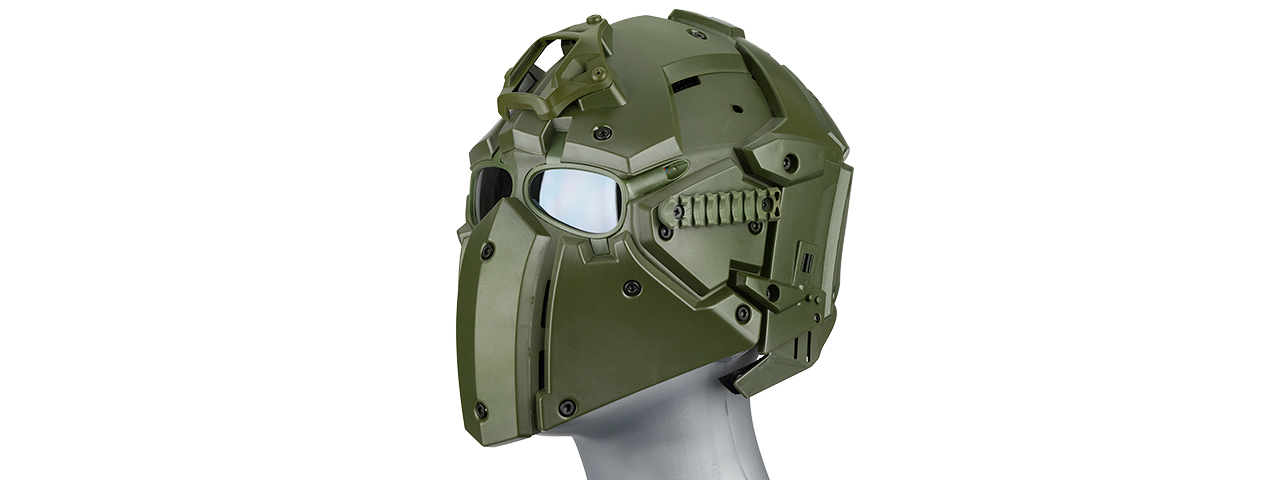 AC-892GB WOSPORT TACTICAL HELMET W/ NVG & TRANSFER BASE (GREEN) - Click Image to Close