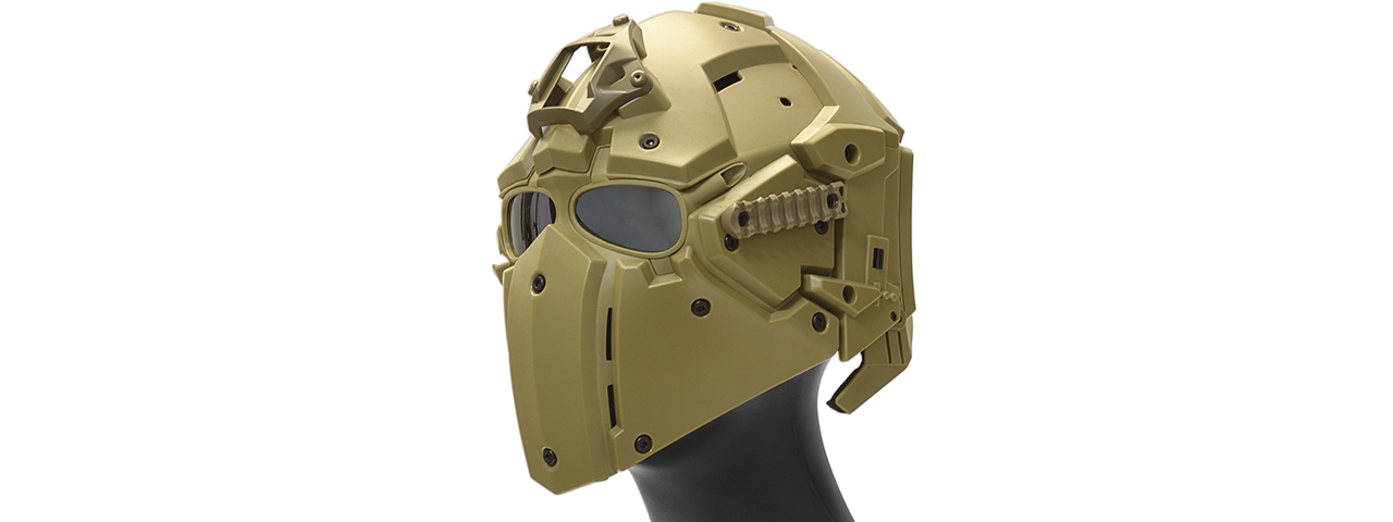 AC-892TB WOSPORT TACTICAL HELMET W/ NVG & TRANSFER BASE (TAN) - Click Image to Close