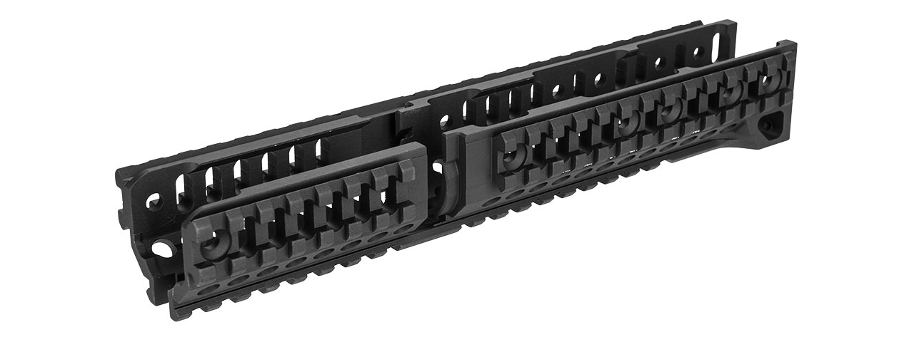 Atlas Custom Works Aluminum AK 10 inch Lower Rail Handguard - Black - Click Image to Close
