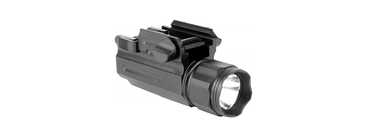AIM SPORTS 220 LUMENS TACTICAL FLASHLIGHT W/ QUICK RELEASE MOUNT - Click Image to Close