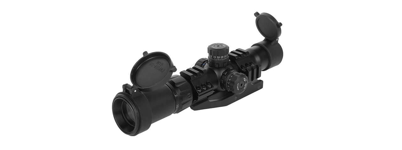 AIM SPORTS AIRSOFT 1.5-4 X 30 DUAL ILLUMINATED SCOPE W/ EXTERNAL RAILS - Click Image to Close