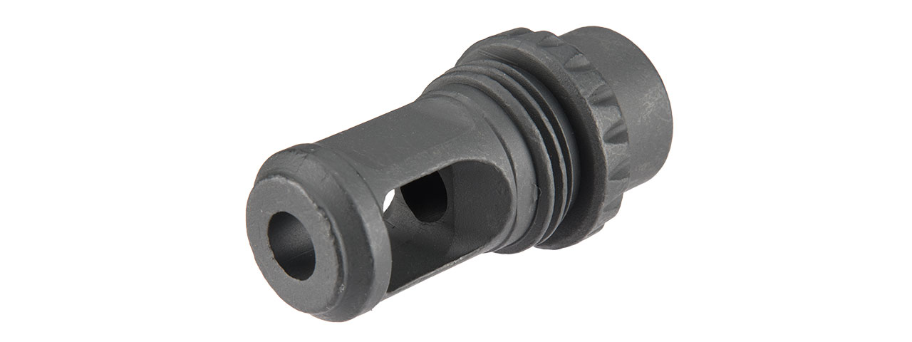 ARES-FH-015 14MM CLOCKWISE MS-338 COMPENSATOR FLASH HIDER (BLACK) - Click Image to Close