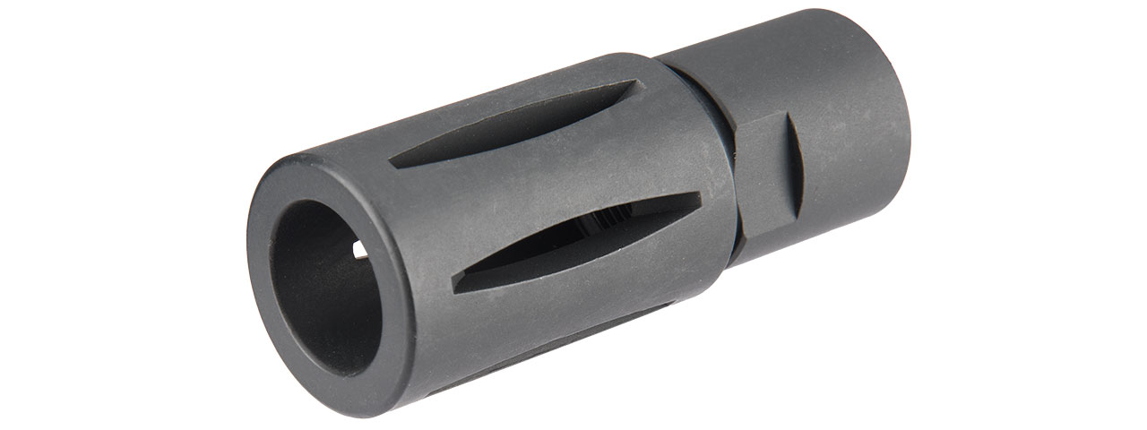 ARES-FH-018 14MM CLOCKWISE 65MM BIRDCAGE FLASH HIDER (BLACK) - Click Image to Close