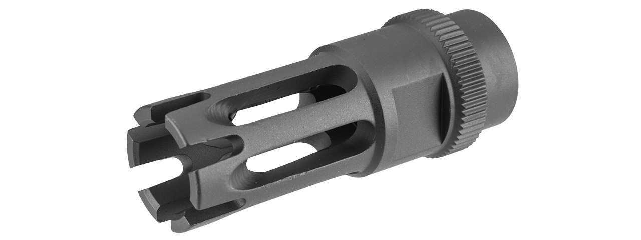 ARES-FH-025 14MM CLOCKWISE M16 FLASH HIDER TYPE F (BLACK - Click Image to Close