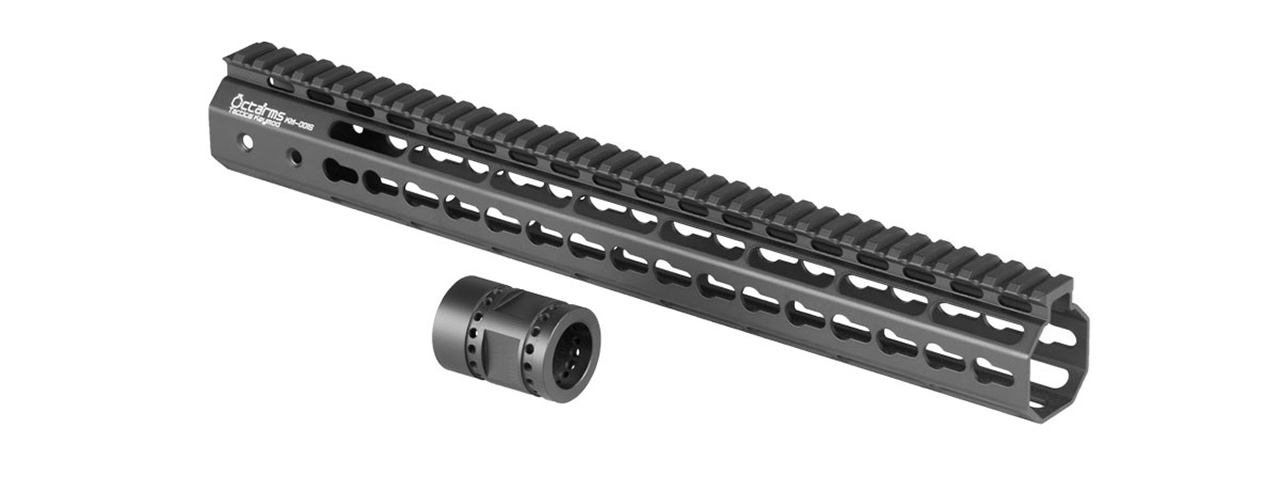 KM-001S-BK ARES 15-INCH METAL AIRSOFT KEYMOD HANGUARD (BLACK) - Click Image to Close