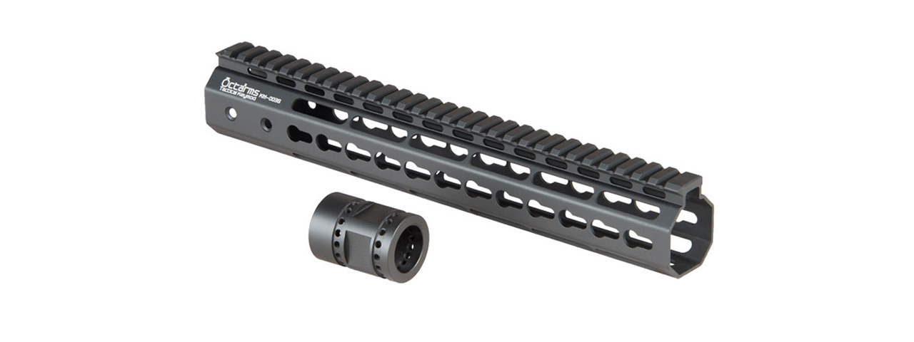 KM-003S-BK ARES 12-INCH METAL AIRSOFT KEYMOD HANGUARD (BLACK) - Click Image to Close