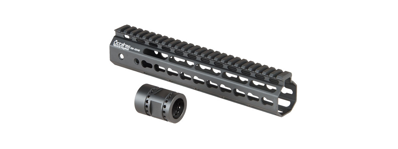 KM-004S-BK ARES 10-INCH METAL AIRSOFT KEYMOD HANGUARD (BLACK) - Click Image to Close