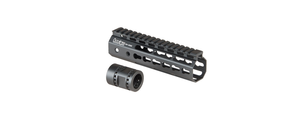 KM-006S-BK ARES 7-INCH METAL AIRSOFT KEYMOD HANGUARD (BLACK) - Click Image to Close