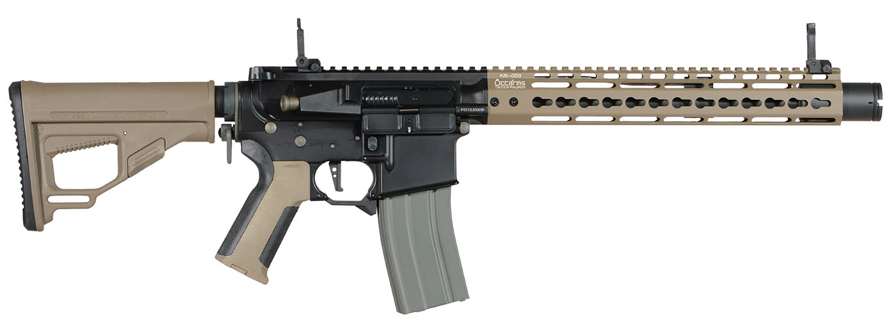 ARES-M4-KM12-DE Ares Octarms X Amoeba M4-KM12 Assault Rifle (Two Tone) - Click Image to Close