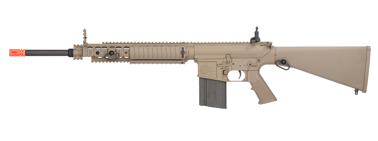 ARES SR25 RIS Sniper Airsoft AEG Rifle - (Tan) - Click Image to Close