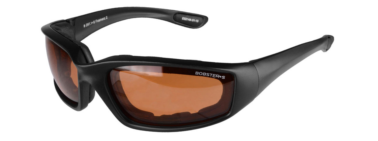 BOBSTER FOAMERZ 2 FULL SEAL SUNGLASSES ANSI Z87 RATED - AMBER LENS - Click Image to Close