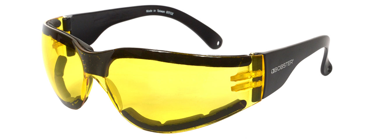 BOBSTER SHIELD III SHOOTING GLASSES ANSI Z87 RATED - YELLOW LENS - Click Image to Close
