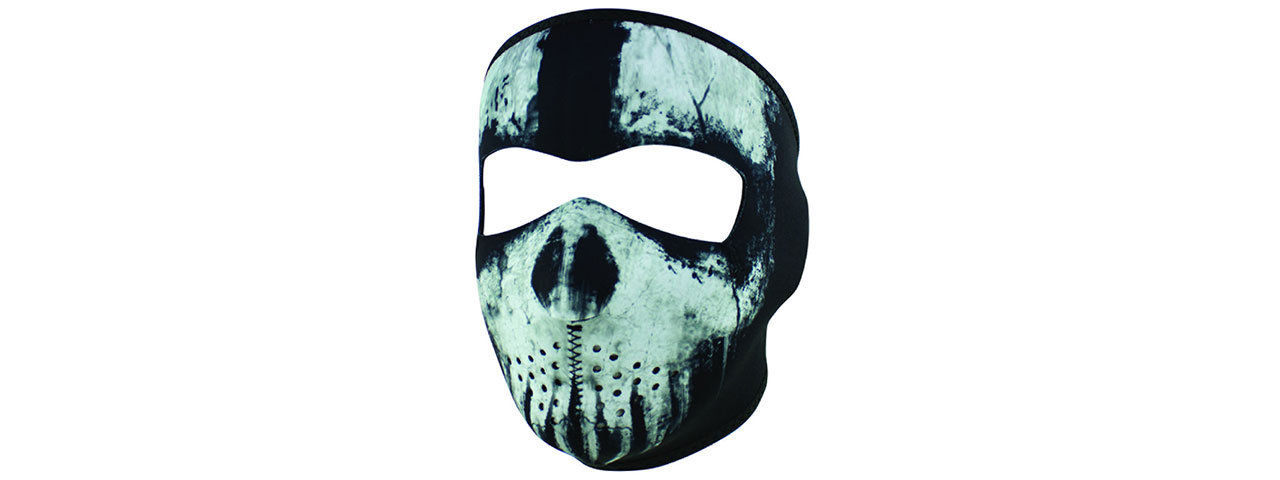 ZANHEADGEAR AIRSOFT TACTICAL SKULL GHOST FULL FACE MASK - BLACK - Click Image to Close