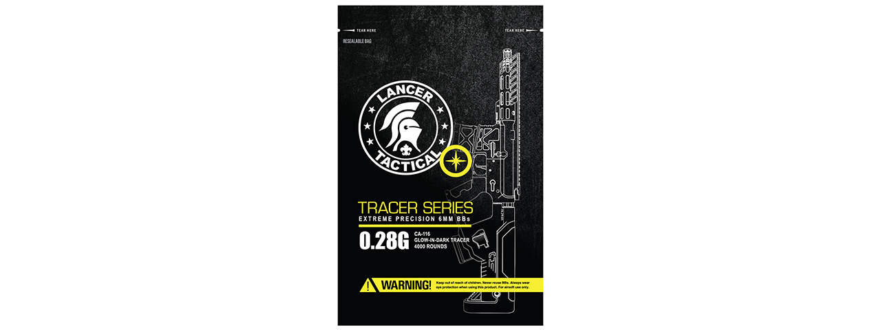 Lancer Tactical Pro Series 0.28g Tracer BBs 4000 Rounds - Click Image to Close