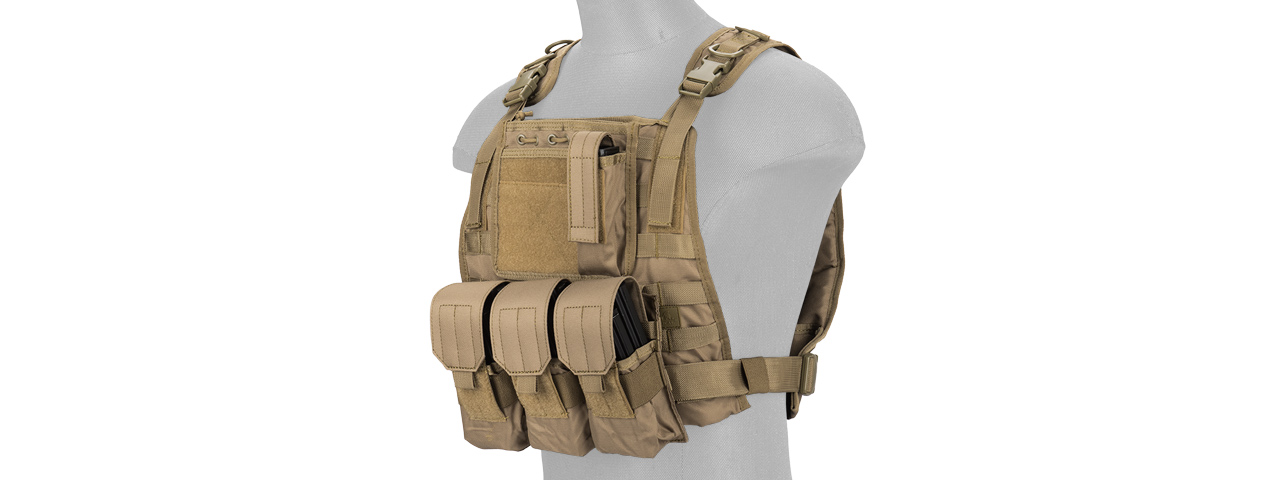 CA-301TN Nylon Molle Tactical Vest (Tan) - Click Image to Close