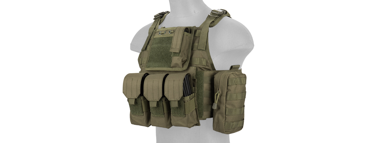 CA-305GN Nylon Assault Tactical Vest (OD Green) - Click Image to Close