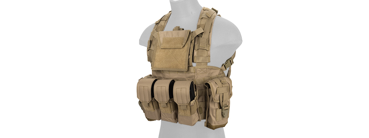 CA-307TN NYLON MODULAR CHEST RIG (TAN) - Click Image to Close