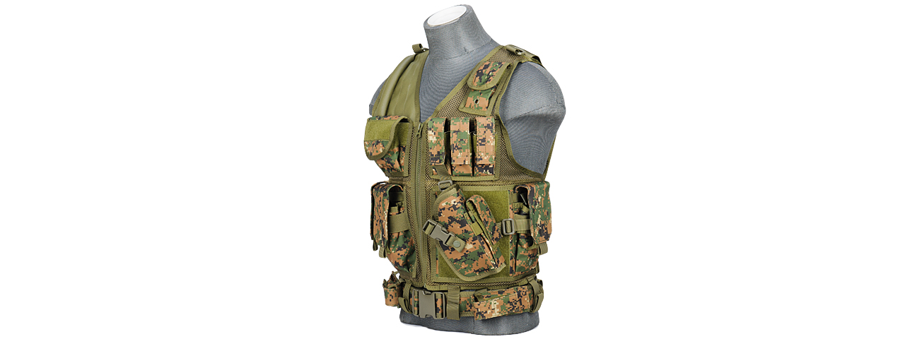 CA-310DN CROSSDRAW VEST 1000D NYLON (DIGITAL MARPAT) - Click Image to Close