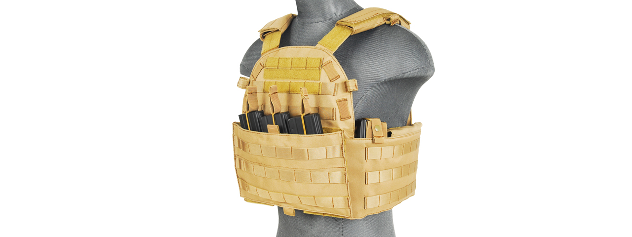 CA-311T2N 1000D NYLON AIRSOFT MOLLE PLATE CARRIER (TAN) - Click Image to Close