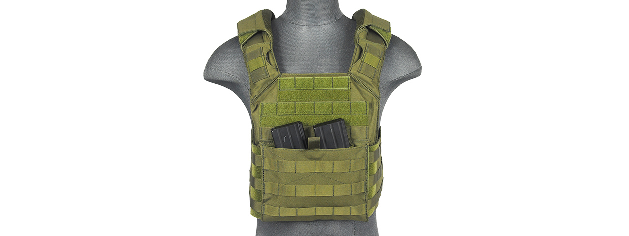 SAPC W/DUAL INNER MAG POUCH AND SHOULDER PADS (OD GREEN) - Click Image to Close