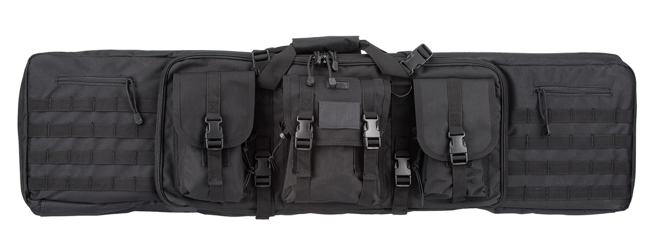 LANCER TACTICAL 48" DOUBLE GUN BAG 600D PVC MOLLE BELT RIFLE BAG (BLACK) - Click Image to Close