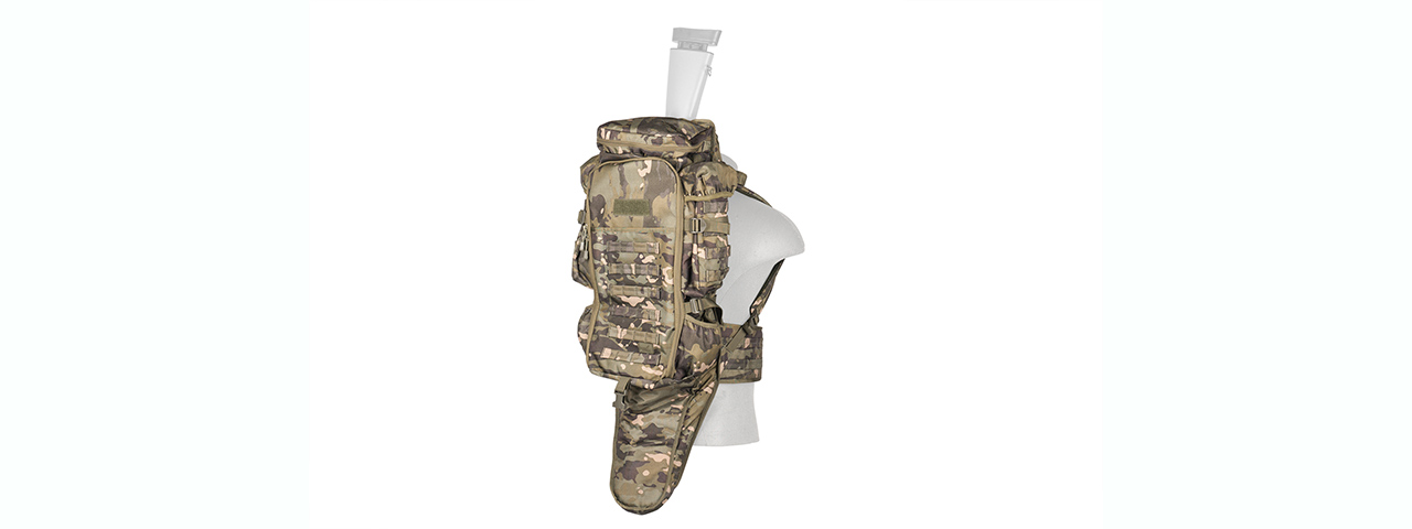 LANCER TACTICAL 1000D NYLON RIFLE BACKPACK (CAMO TROPIC) - Click Image to Close