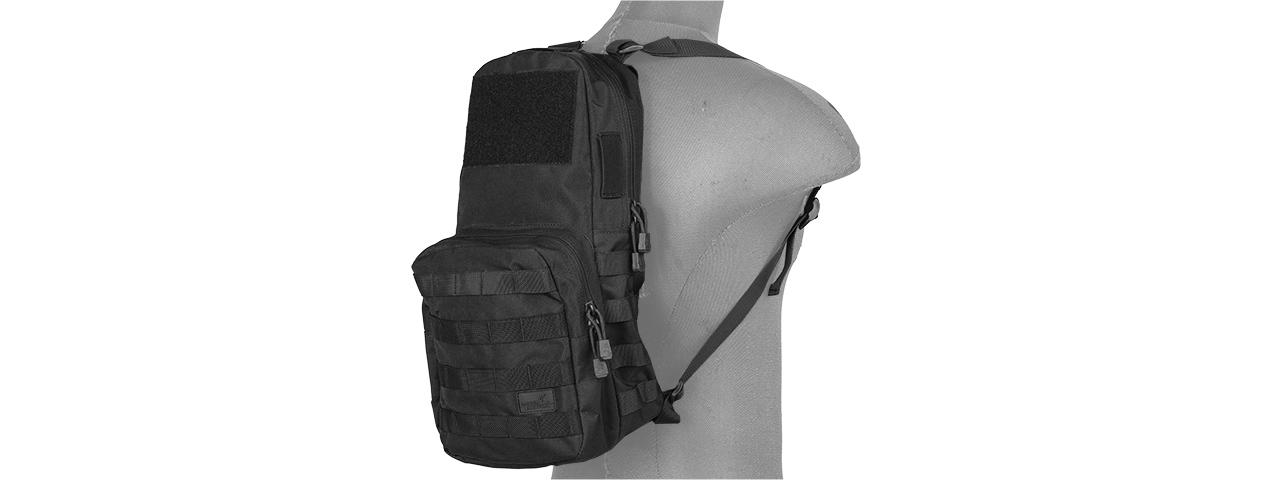 Lancer Tactical 1000D Nylon Airsoft Molle Hydration Backpack (Color: Black) - Click Image to Close