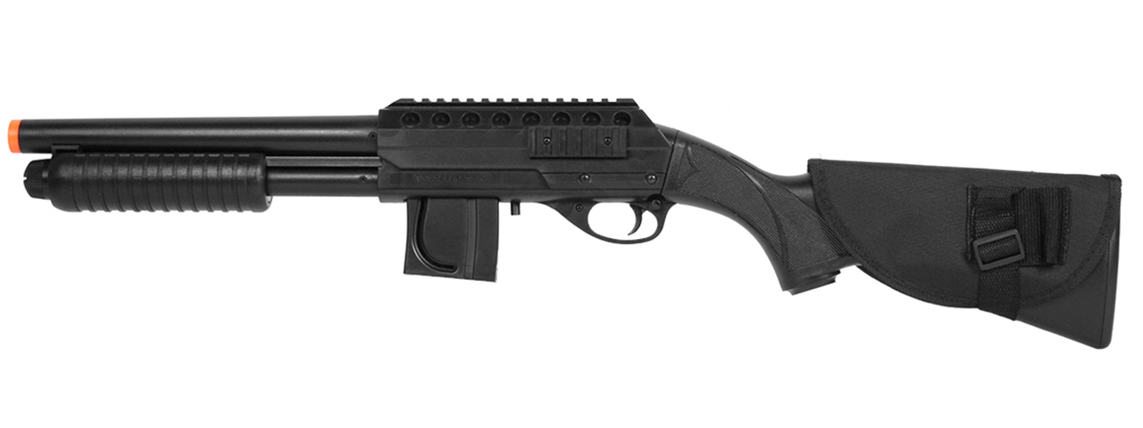 CYBERGUN MOSSBERG LICENSED M500 SHOTGUN + SPRING PISTOL + HOLSTER - Click Image to Close