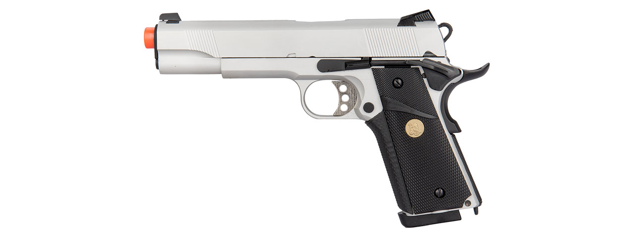 DOUBLE BELL MEU GBB GAS BLOWBACK AIRSOFT PISTOL (SILVER) - Click Image to Close