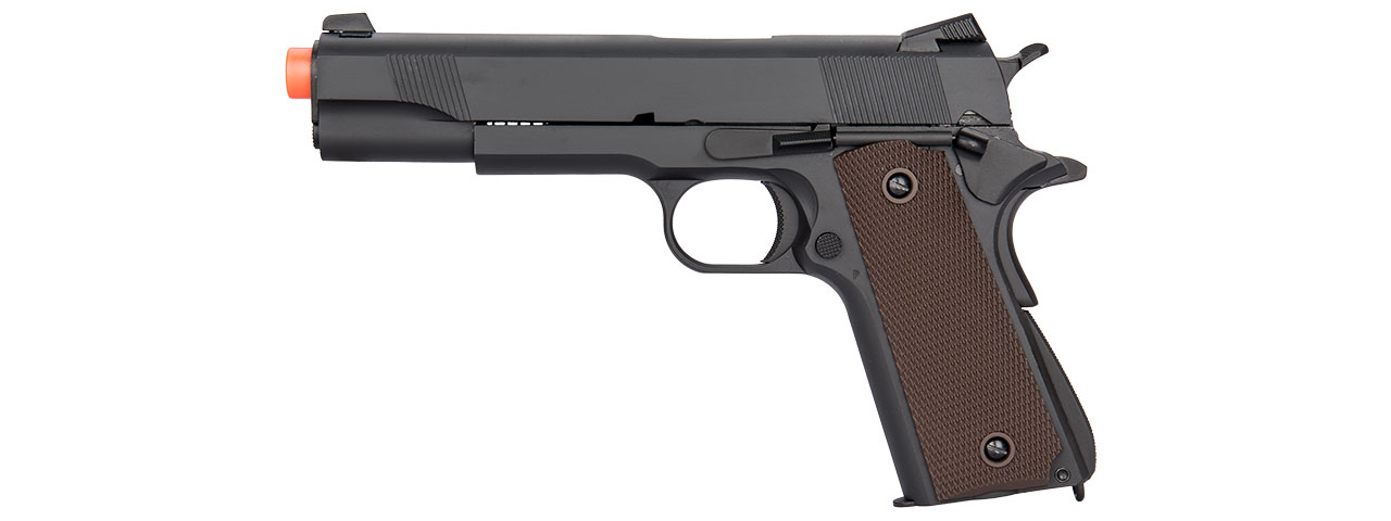 Double Bell M1911 GBB Airsoft Pistol Type 2 - Low Velocity (Black) - Click Image to Close