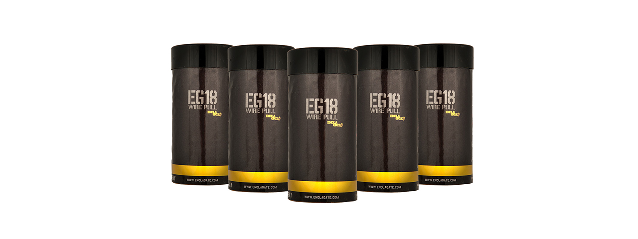 Enola Gaye Airsoft Yellow Smoke Grenade Massive Output ( Pack Of 5) - Click Image to Close