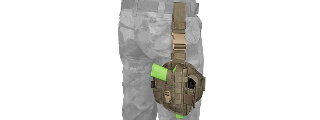 FY-HRB04RG TACTICAL DROP LEG MOLLE PISTOL HOLSTER (RANGER GREEN) - Click Image to Close