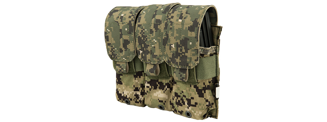 FY-PHM03R2 1000D NYLON TRIPLE M4/M16 MAGAZINE POUCH (WOODLAND DIGITAL) - Click Image to Close